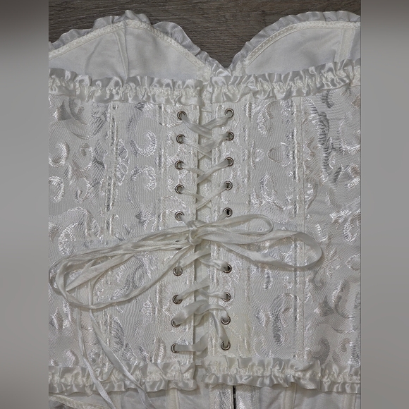White Corset Shaper Fairycore Womans Sz Large Sexy Lingerie Fantasy - Picture 3 of 7